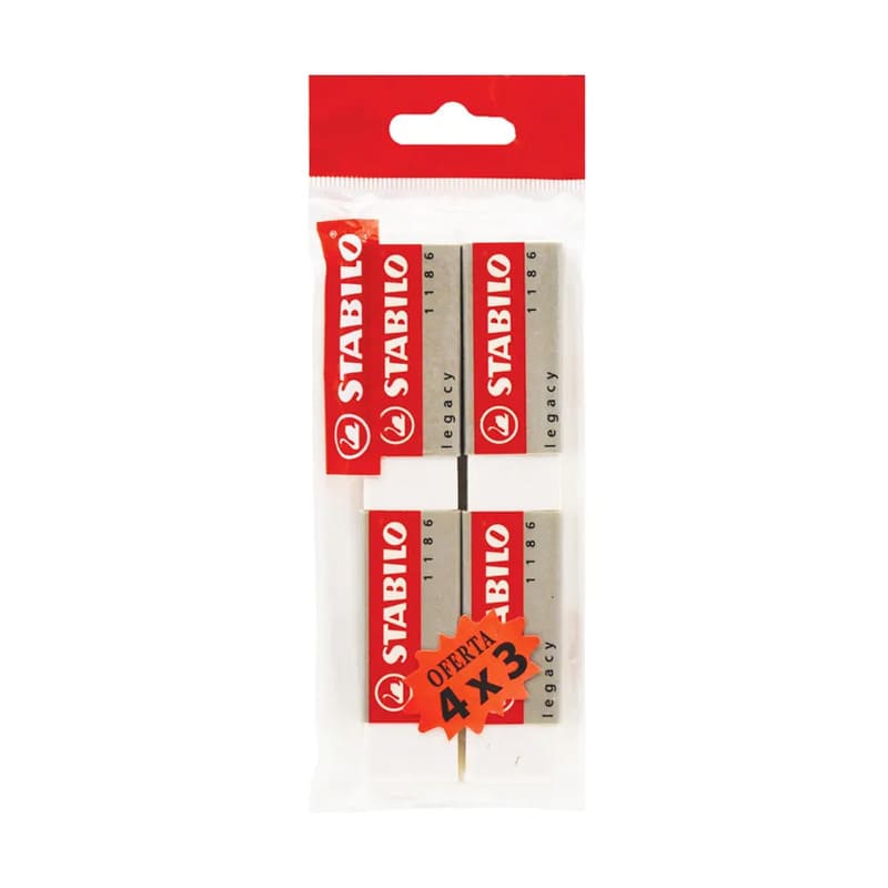 Stabilo Legacy 1186 Eraser Blister - 4 - Farmacias Arrocha
