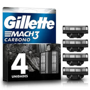 Repuesto para Máquina de afeitar Gillette Mach3 Carbono con 3 hojas, 4 uds - Farmacias Arrocha