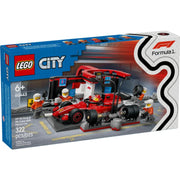 Lego City Parada en Boxes de F1 y Equipo de Mecánicos con Coche Ferrari - Farmacias Arrocha