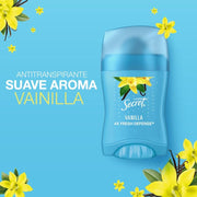 Barra Invisible Antitranspirante Secret Vainilla 45 g - Farmacias Arrocha