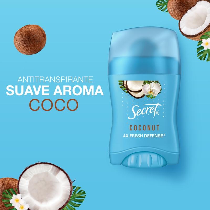 Barra Invisible Antitranspirante Secret Coconut 45 g - Farmacias Arrocha