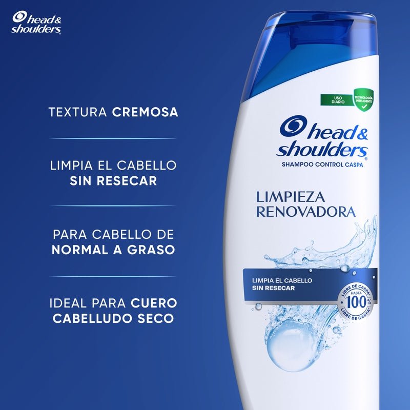 Shampoo Control Caspa Head & Shoulders Limpieza Renovadora 375 ml + 180 ml Pack 2 Unidades - Farmacias Arrocha