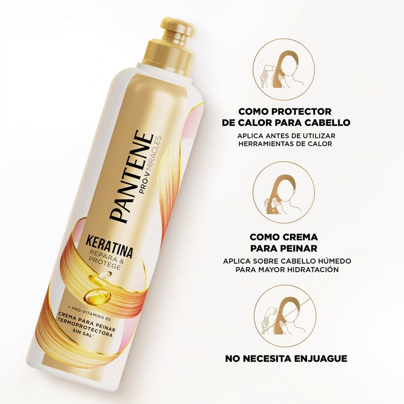 Crema Para Peinar Pantene Pro - v Miracles Keratina Repara Y Protege Termoprotectora 300 ml - Farmacias Arrocha