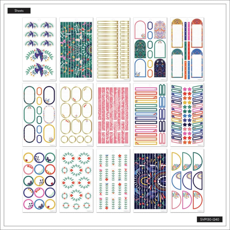 Happy Planner Nordic Brights Classic 30 Sheet Sticker Value Pack - Farmacias Arrocha
