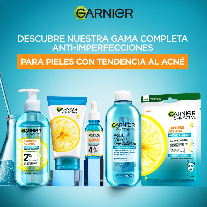 Agua Micelar Anti Imperfecciones Express Aclara tratamiento concentrado (Ácido Salicílico + Vitamina C) 400ml - Farmacias Arrocha