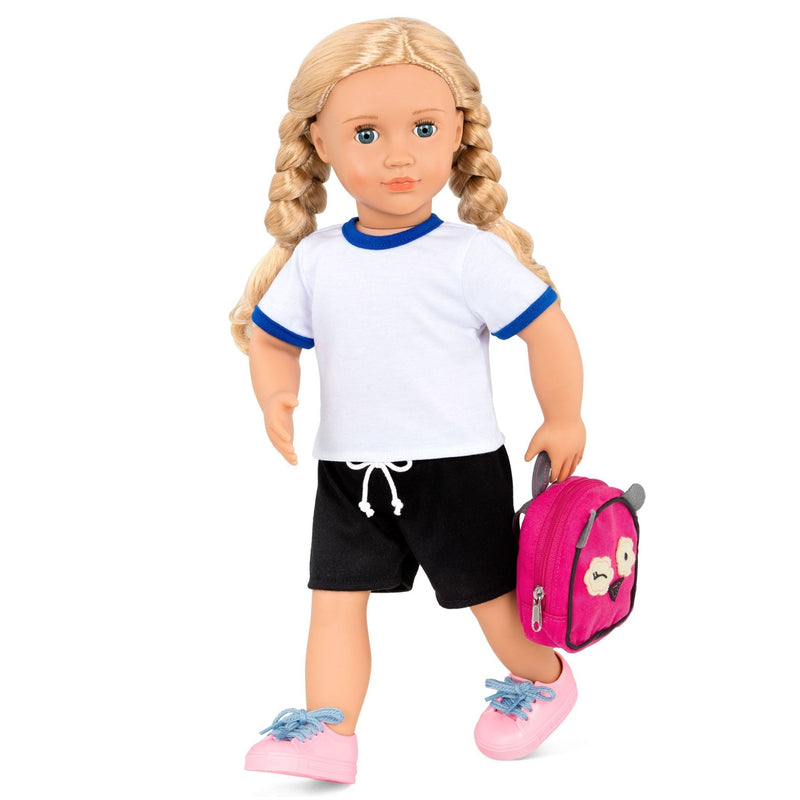 Muñeca Escolar Hally Articulada de 18” con Libro de Historias - Farmacias Arrocha
