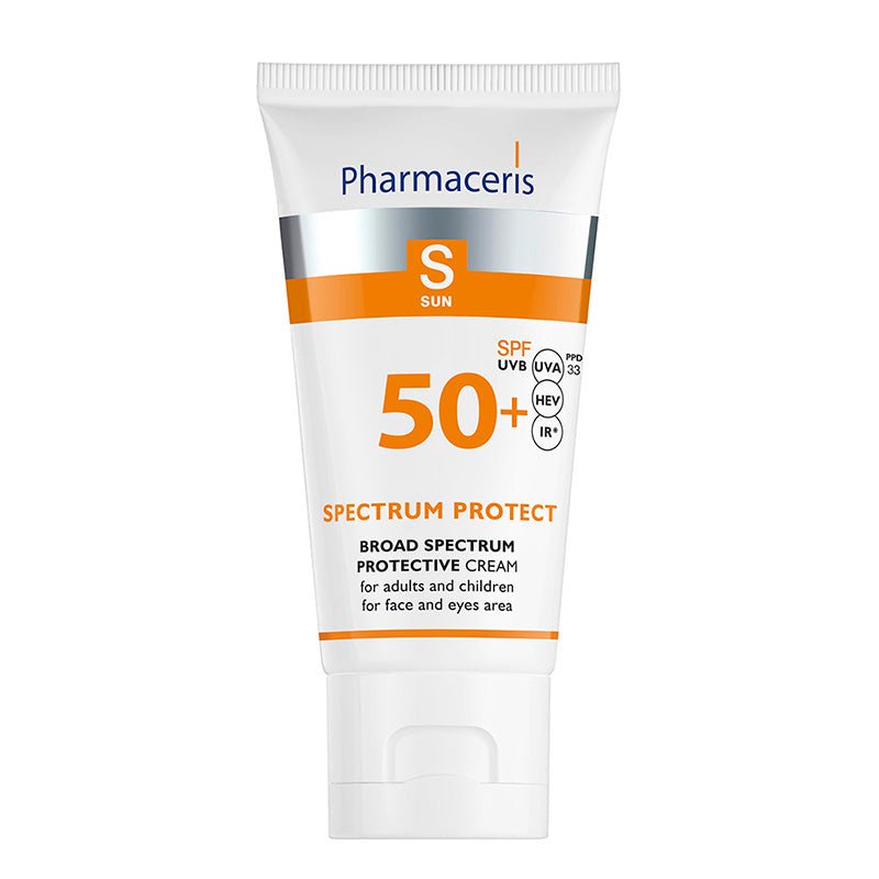 Pharmaceris S Spectrum Protect Crema protectora de amplio espectro FPS 50+ para rostro y contorno de ojos, adultos y niños 50ml - Farmacias Arrocha