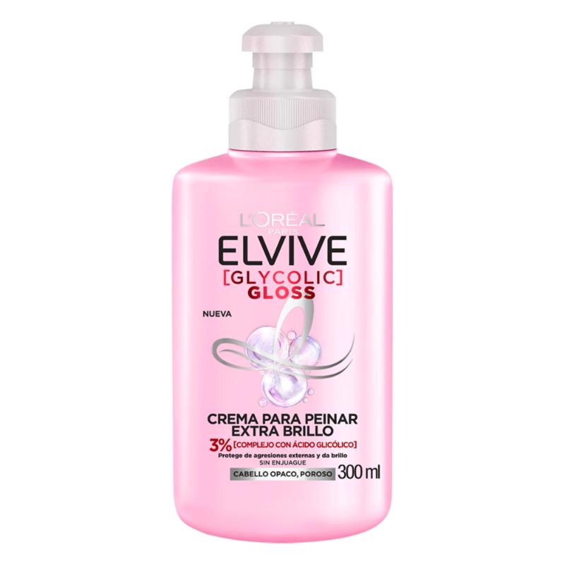 Crema Para Peinar L'Oreal Paris Elvive Glycolic Gloss 300 Ml - Farmacias Arrocha
