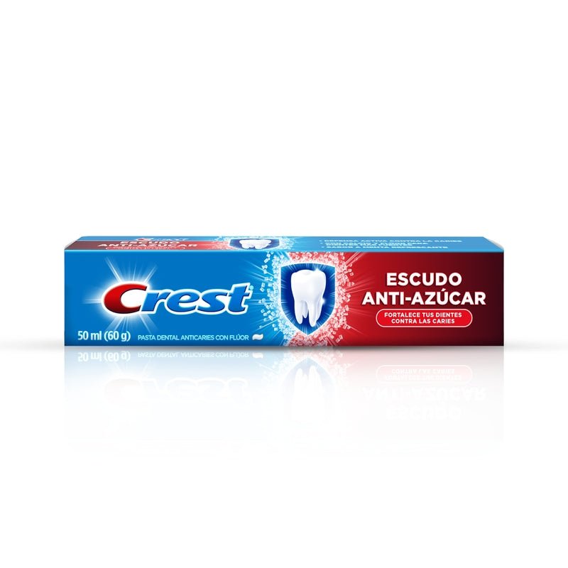 Pasta dental Anticaries con Flúor Crest Escudo Anti - azúcar 140 ml - Farmacias Arrocha