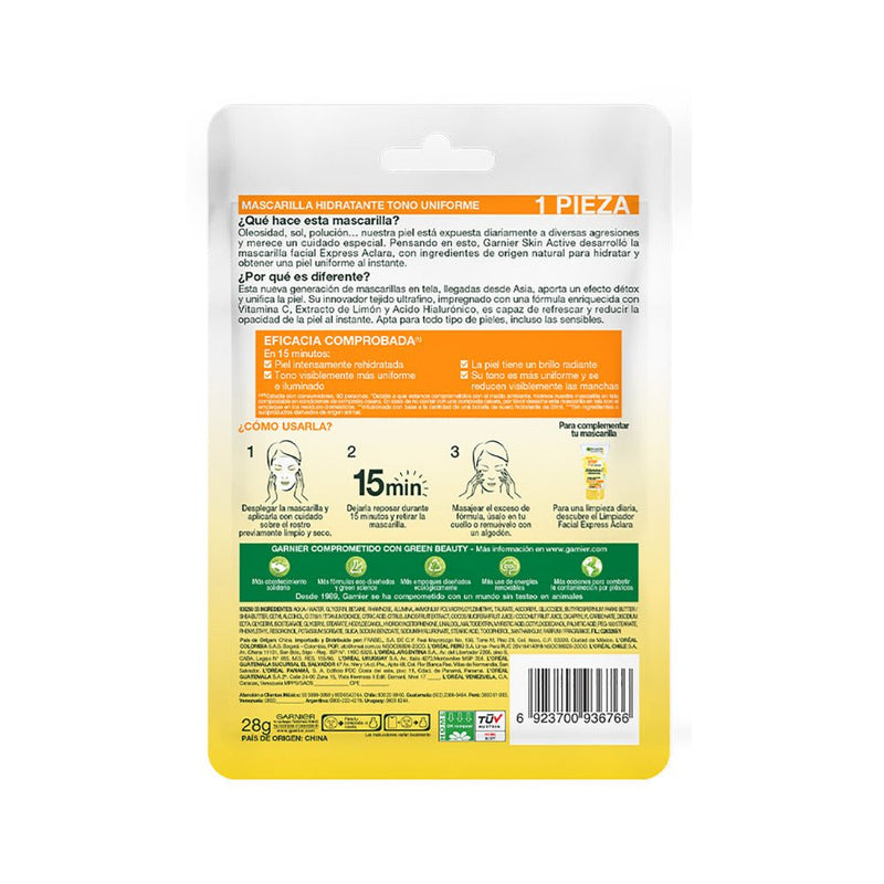 Garnier Express Aclara Tissue Mask - Farmacias Arrocha