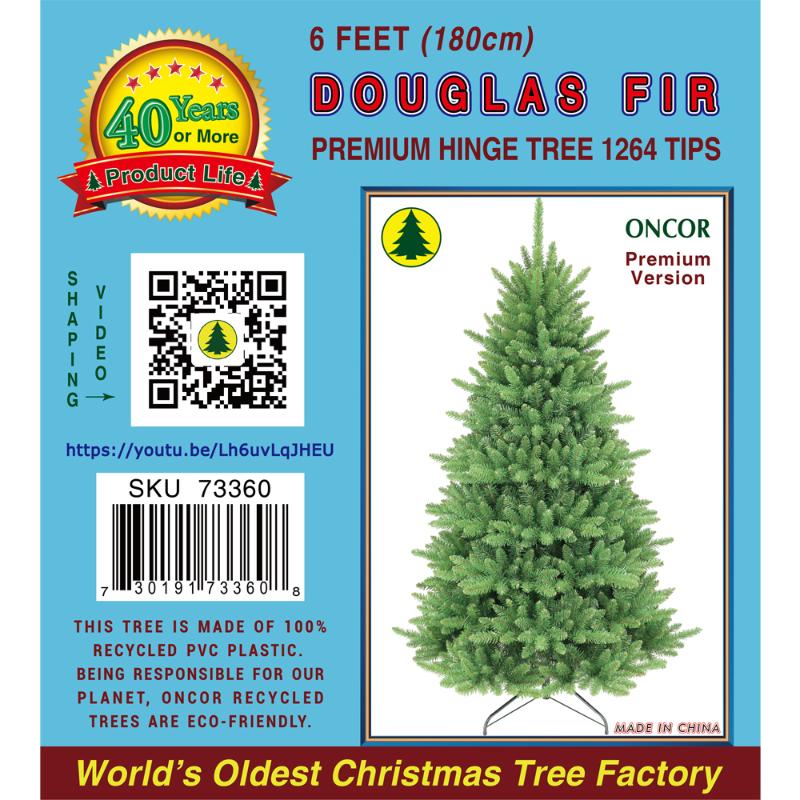Oncor Pino de 6' Modelo Douglas Fir Premium Hinge - Farmacias Arrocha
