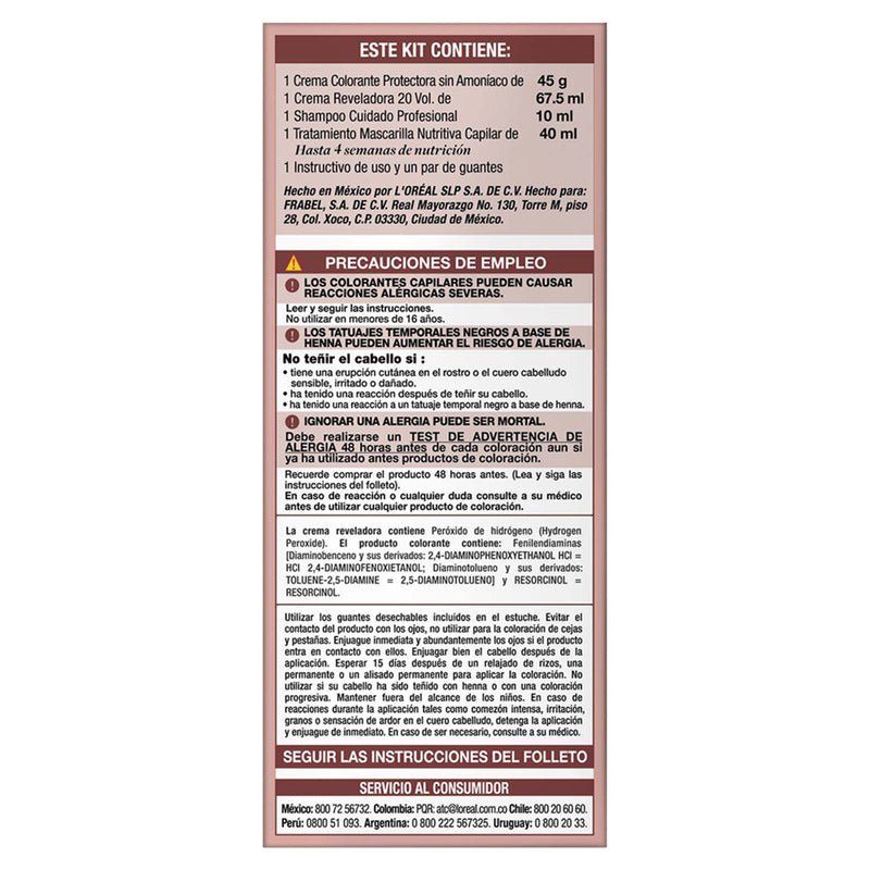 L'Oreal Tintura Permanente Excellence Sin Amoniaco - Farmacias Arrocha