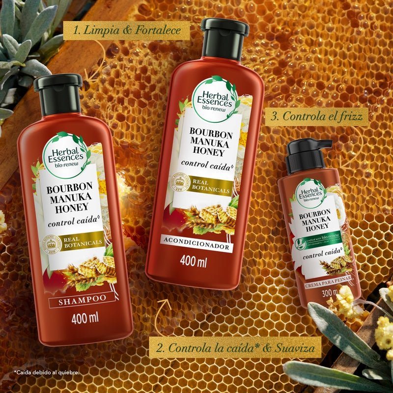 Shampoo Herbal Essences Bio:renew Bourbon Manuka Honey 400 ml - Farmacias Arrocha