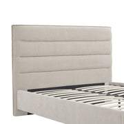 Cama tapizada con respaldar lineas Beige - Farmacias Arrocha