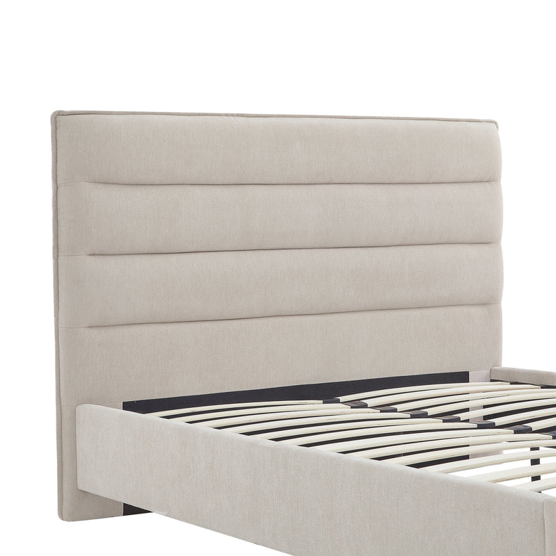 Cama tapizada con respaldar lineas Beige - Farmacias Arrocha