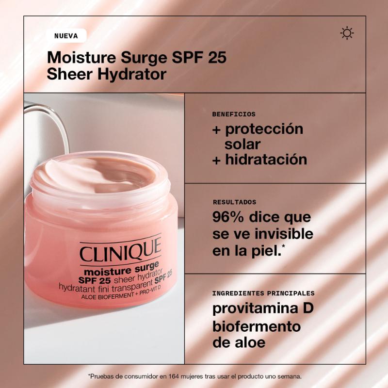 Clinique Crema Hidratante Moisture Surge™ Protección solar SPF 25 - Farmacias Arrocha