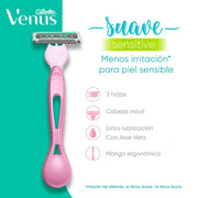 Máquina de afeitar para Mujer Gillette Venus Sensitive para Piel Sensible 2 uds - Farmacias Arrocha