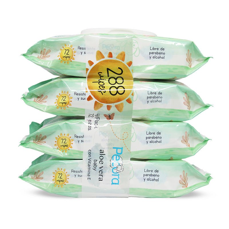 Pecora Baby Wipes Aloe / Vit E 4X72'S - Farmacias Arrocha