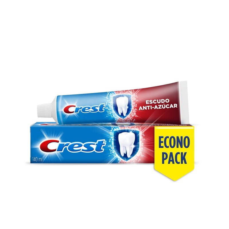 Pasta dental Anticaries con Flúor Crest Escudo Anti - azúcar 140 ml - Farmacias Arrocha