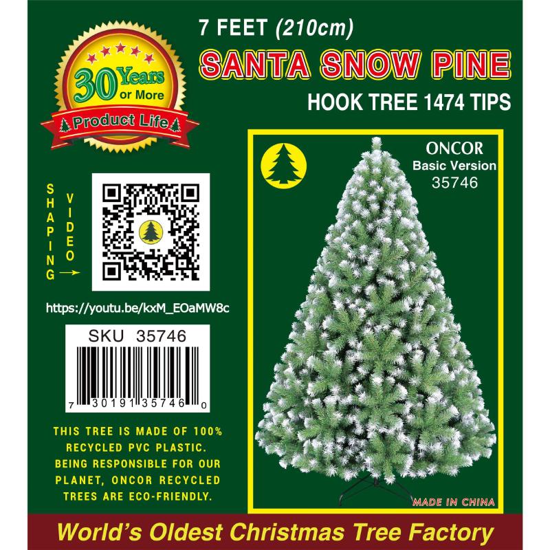 Oncor Pino de 7' Modelo Santa Snow Pine Tree - Farmacias Arrocha