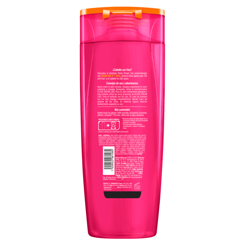Shampoo Elvive Dream Liso L'OREAL PARIS 370 Ml - Farmacias Arrocha