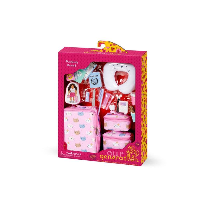Equipaje Gatito – Set de Maleta y Accesorios para Muñeca de 18” - Farmacias Arrocha