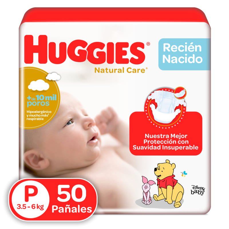 Pañales Huggies Natural Care Etapa 1/P 50U - Farmacias Arrocha