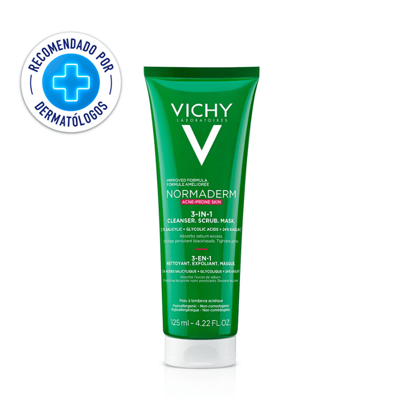 Vichy Normaderm 3 en 1 Exfoliante Limpiador Mascarilla 125ml - Farmacias Arrocha