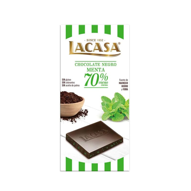 LaCasa Choco Negro Lcas Menta 70%Ca 100Gr - Farmacias Arrocha