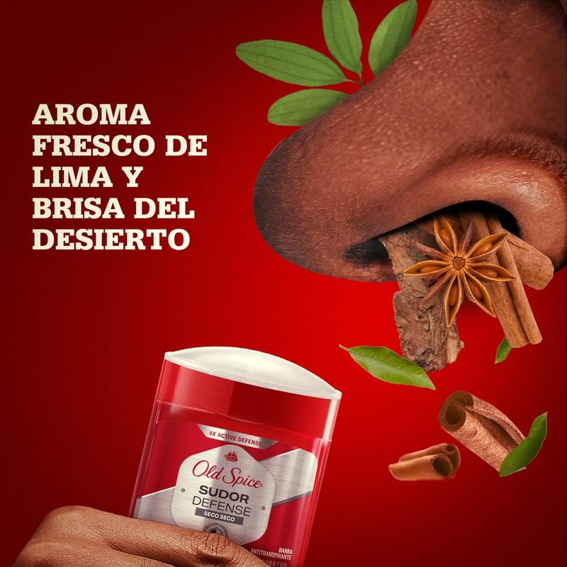 Barra Antitranspirante Old Spice Sudor Defense Seco Seco 50 g - Farmacias Arrocha