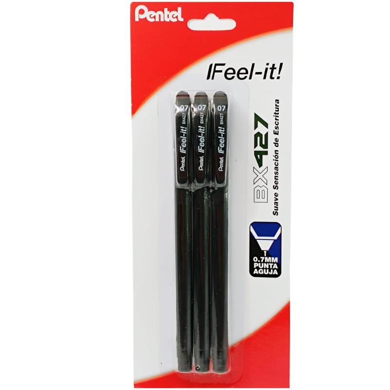 Bolígrafos P.ta. Fina 3 pzas negra. - Farmacias Arrocha