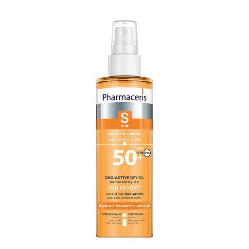 Pharmaceris S Duo Active Aceite seco protector SPF 50+ para piel húmeda y seca 200 ml - Farmacias Arrocha