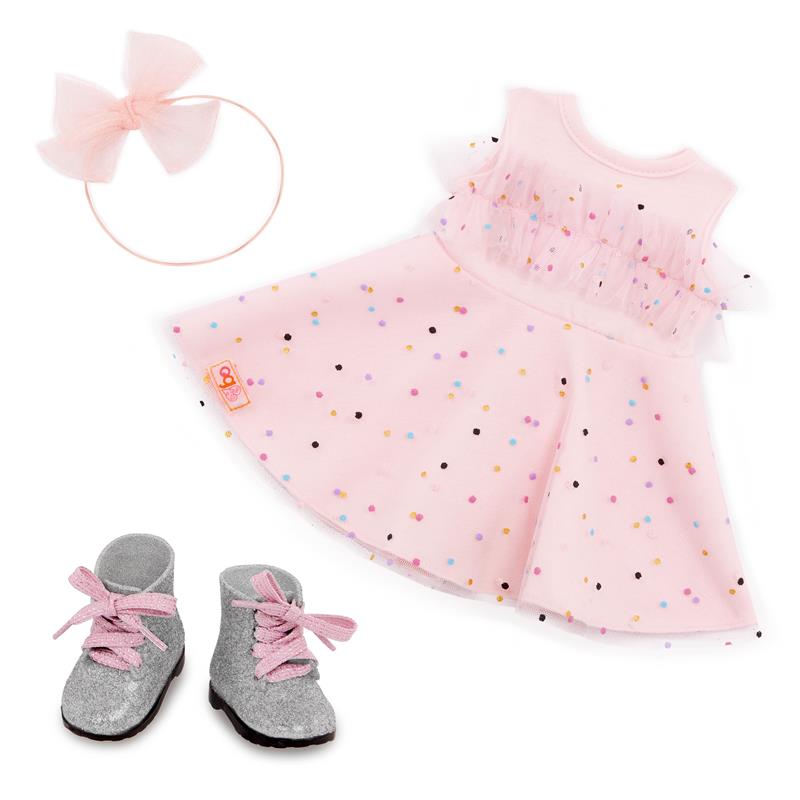 Outfit Rosa Confetti – Conjunto para Muñeca de 18” - Farmacias Arrocha