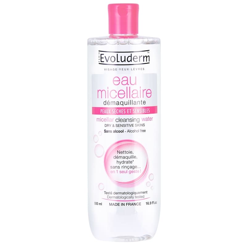 Evoluderm Micellar Water Dry/Sensitive Skins 500Ml - Farmacias Arrocha