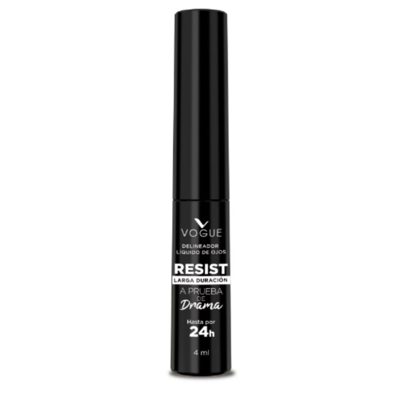 Vogue Delineador De Ojos Resist Negro Liquido A Prueba De Agua 4 Ml - Farmacias Arrocha