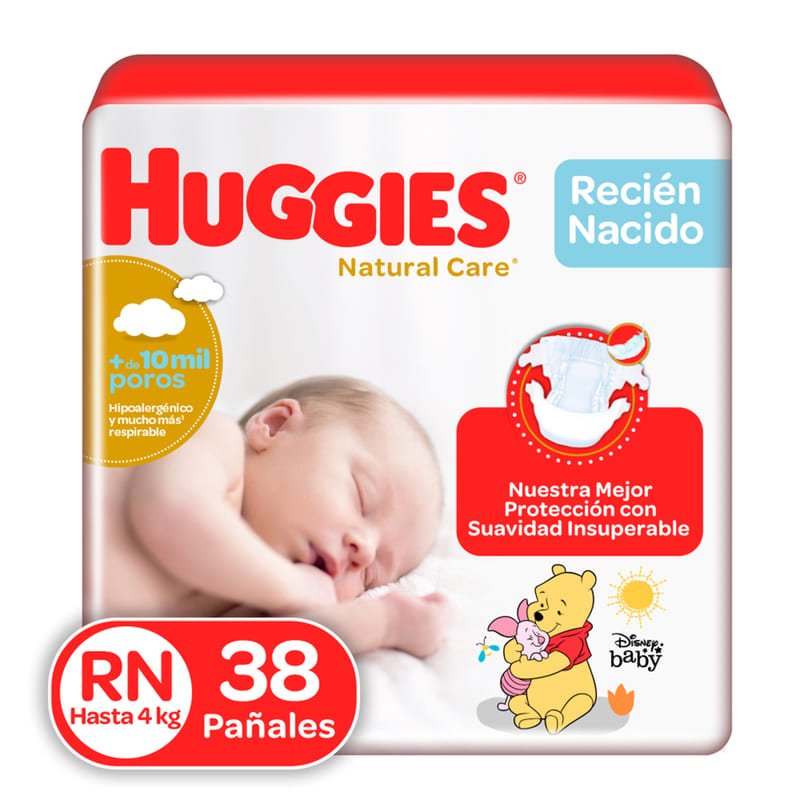 Pañales Huggies Natural Care Etapa 0/Recién Nacido 38U - Farmacias Arrocha
