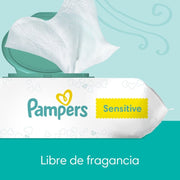 Toallitas húmedas Pampers Sensitive libre de perfumes, 84 unidades - Farmacias Arrocha