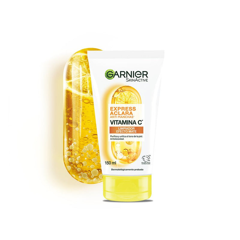 Garnier Express Aclara Gel Limpiador Vitamina C 150 ml - Farmacias Arrocha