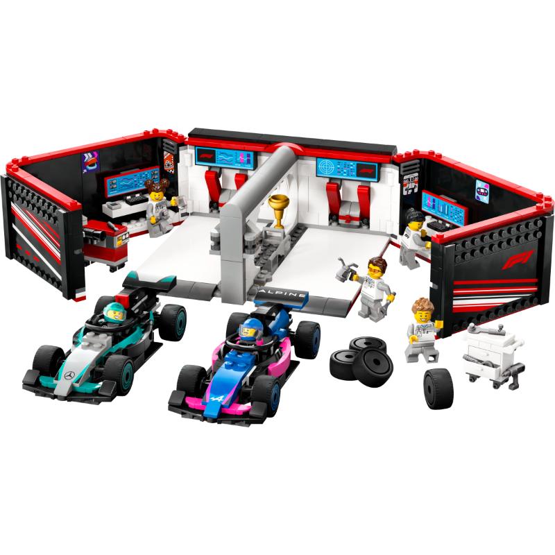 Lego City garaje de F1 con Coches Mercedes AMG y Alpine - Farmacias Arrocha