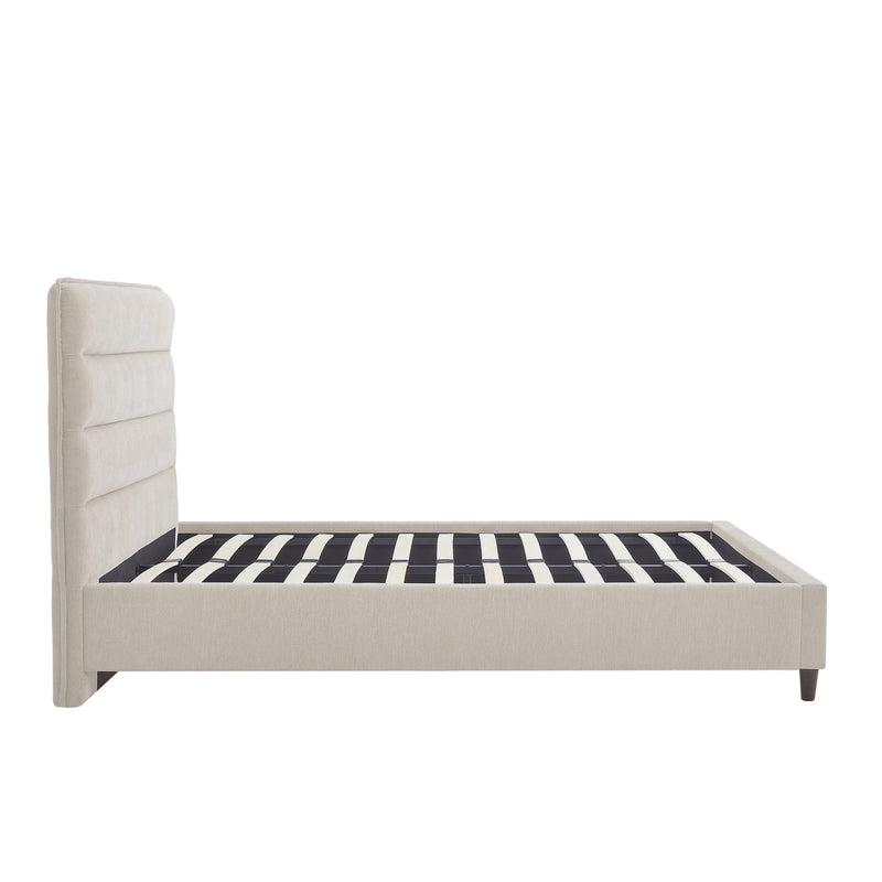 Cama tapizada con respaldar lineas Beige - Farmacias Arrocha