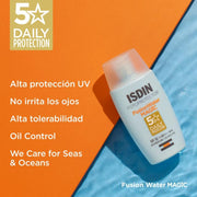 ISDIN Fotoprotector Fusion Water MAGIC Oil Control SPF50 50ML - Bloqueador solar facial ultraligero - Farmacias Arrocha