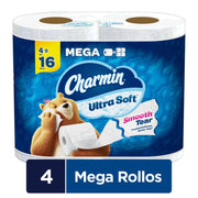 Papel Higiénico Charmin Ultra Soft 4 Rollos Grandes, 224 Hojas Por Rollo - Farmacias Arrocha