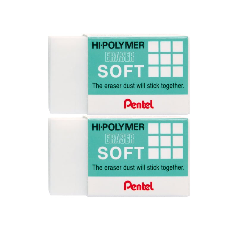 Pentel Borrador mediano 2 pzas. Etiqueta verde - Farmacias Arrocha