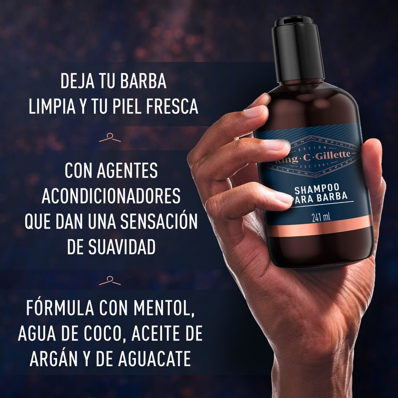 Shampoo para barba King C. Gillette, 241ml - Farmacias Arrocha