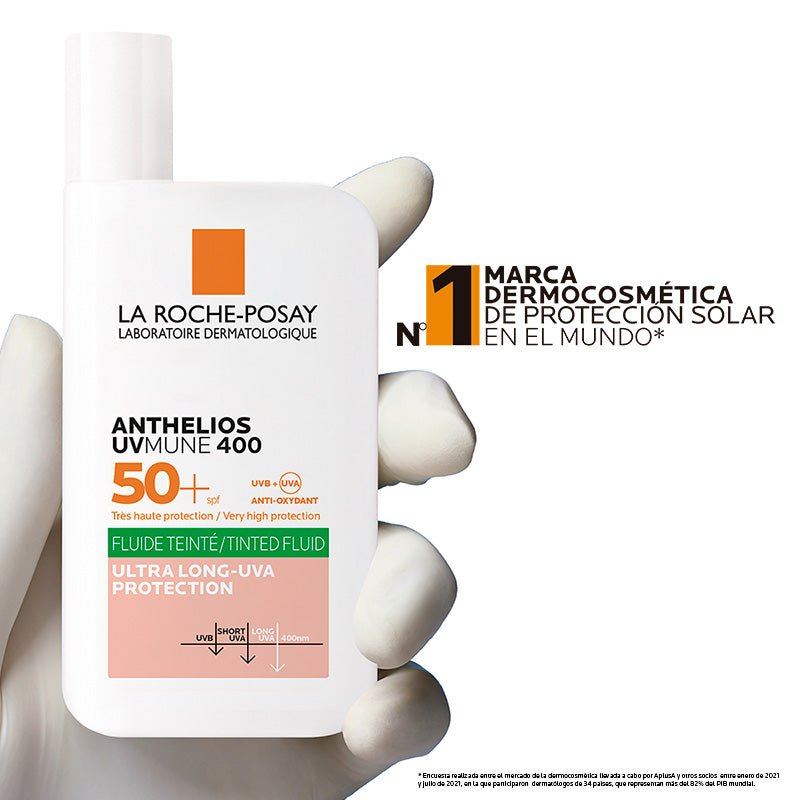 La Roche Posay Anthelios Uvmune 400 Oil Control Protector Solar Fluido Con Color Spf50+ 50Ml - Farmacias Arrocha