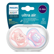 Avent 2 Chupetes Ultra Air 0 - 6M Mix / Buho & Ciervo - Farmacias Arrocha
