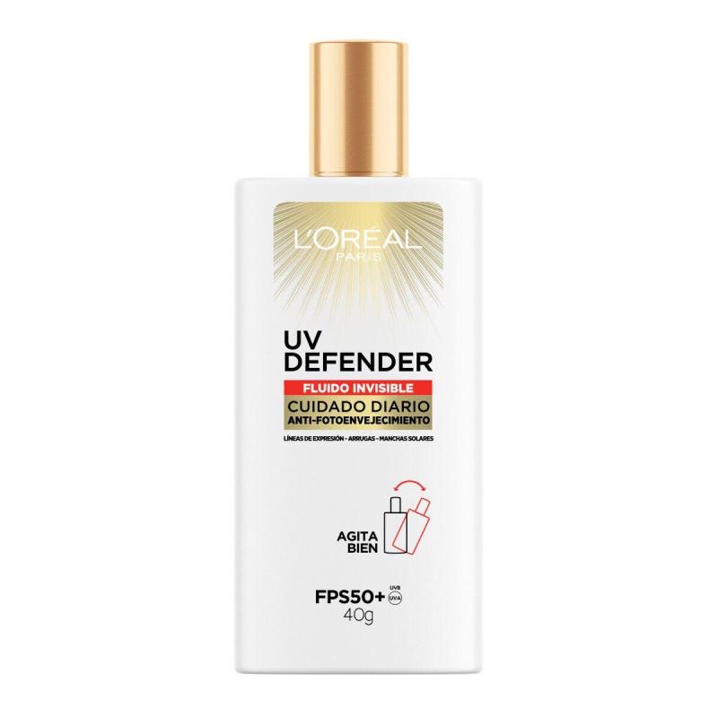 Protector Solar L'Oréal París UV Defender Fluido Invisible FPS 50 40ml - Farmacias Arrocha