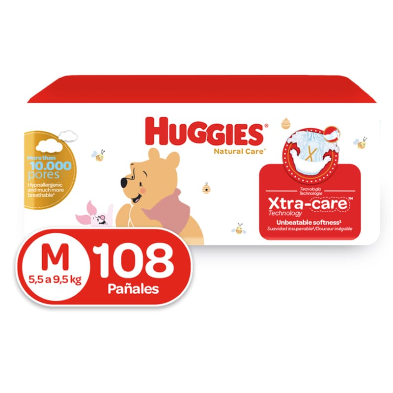 Pañales Huggies Natural Care Etapa 2/M 108U - Farmacias Arrocha