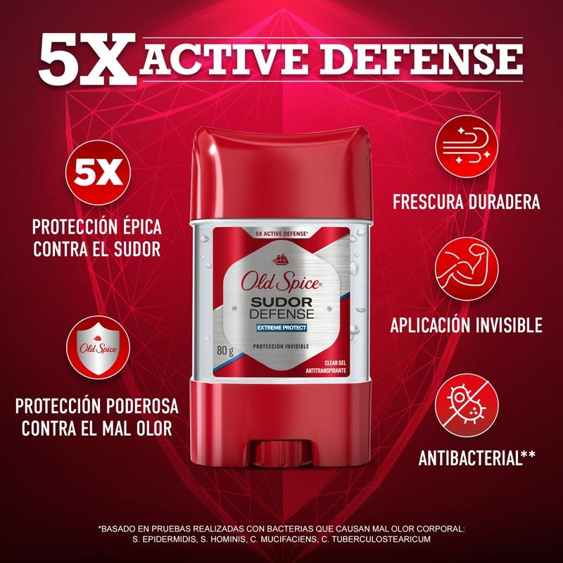 Gel Antitranspirante Old Spice Sudor Defense Extreme Protect 80 g - Farmacias Arrocha