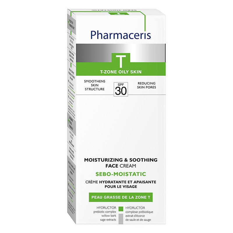 Pharmaceris T Sebo - Moistatic Crema facial hidratante y calmante FPS 30 50 ml - Farmacias Arrocha